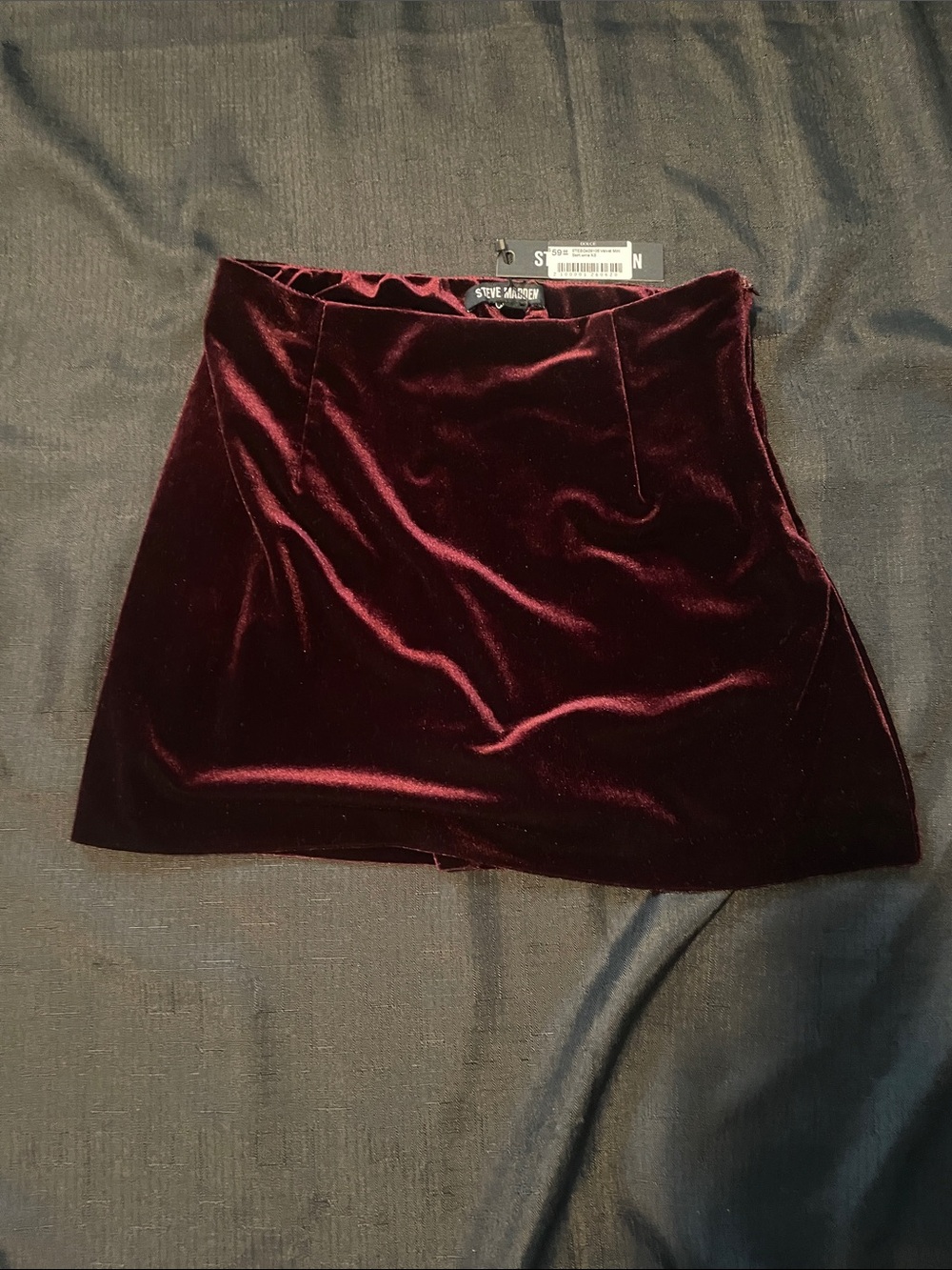 Steve Madden Burgundy/Wine Velvet Mini Skirt/Skort NWT